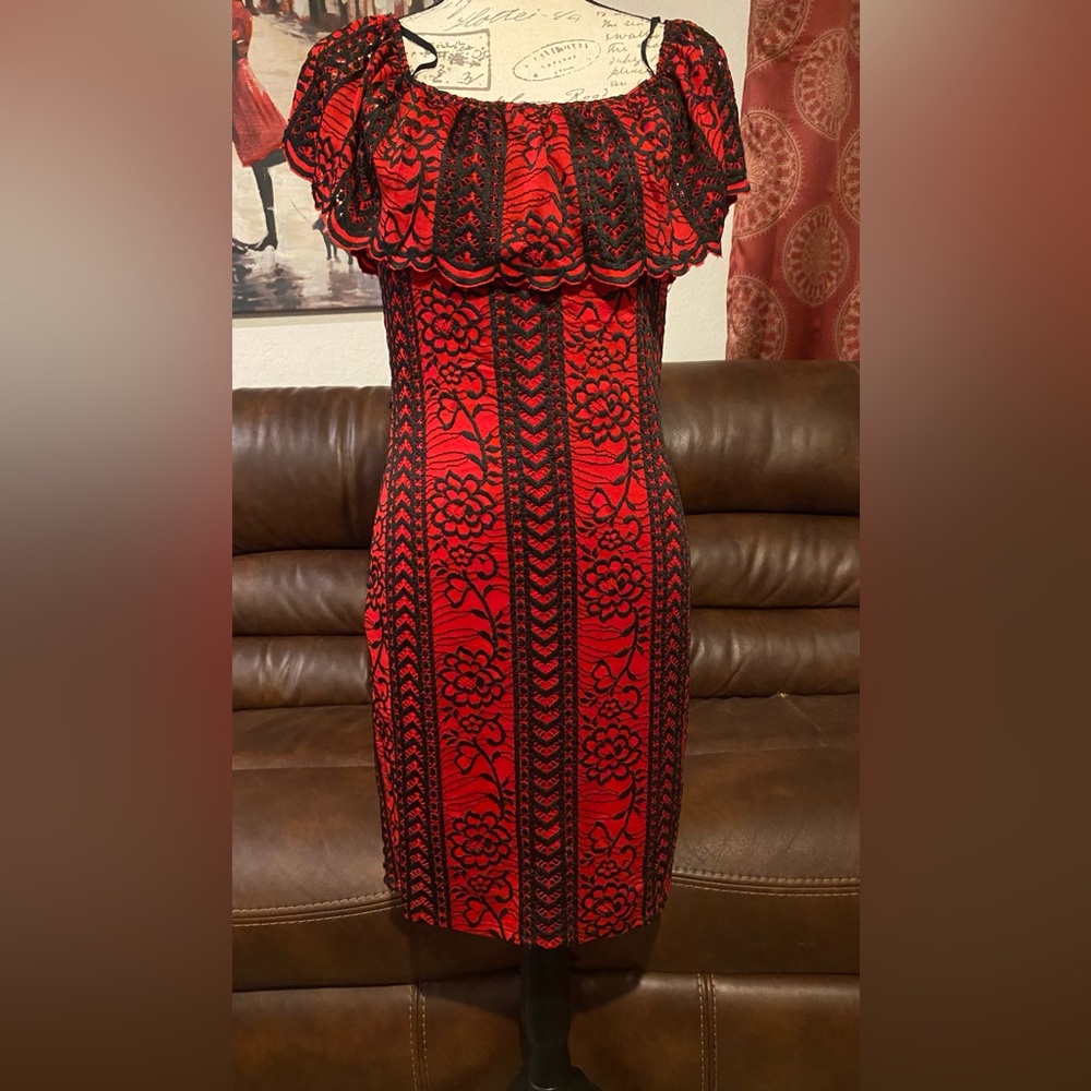 Vintage Magazine, Fashion, Red Lace Dress